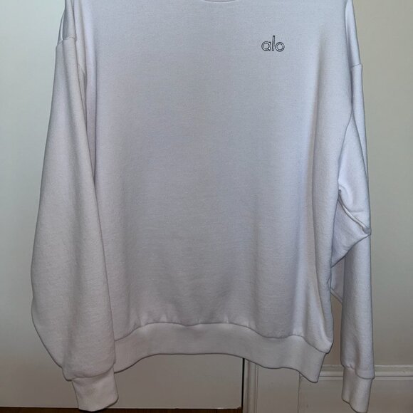 ALO YOGA Accolade Crew Neck Pullover White - Picture 3 of 5